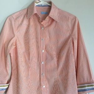 J.McLaughlin Button Down Stripped Cotton Blouse